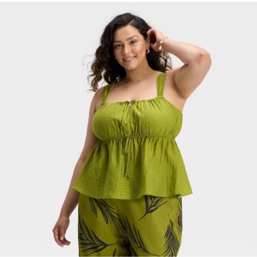 a new day Olive Green Sleeveless Blouse